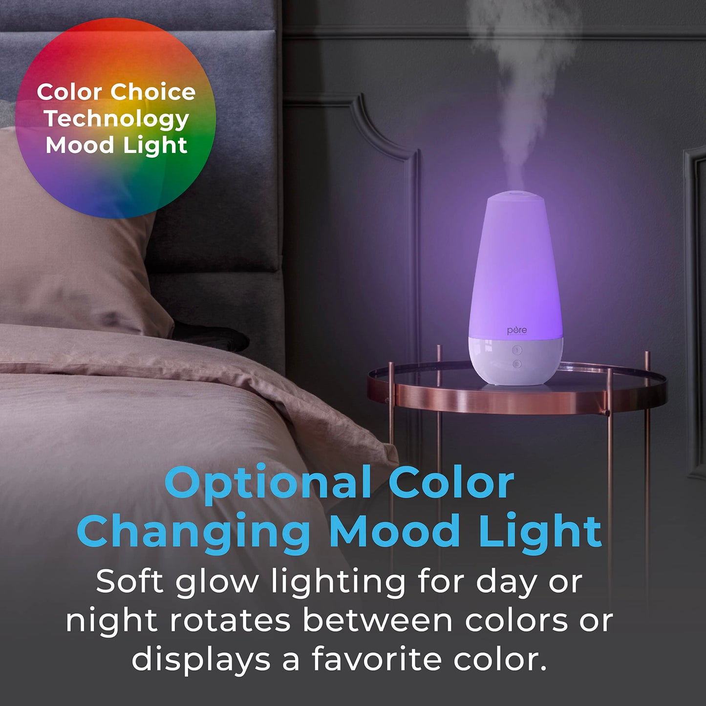 PureSpa XL 3-in-1 Humidifier, Diffuser & Mood Light – 2L, 350 sq ft