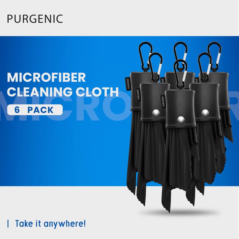Purgenic Microfiber Cloths & Glasses Wipes (6 Pack) – Lens & Screen Cleaning Kit