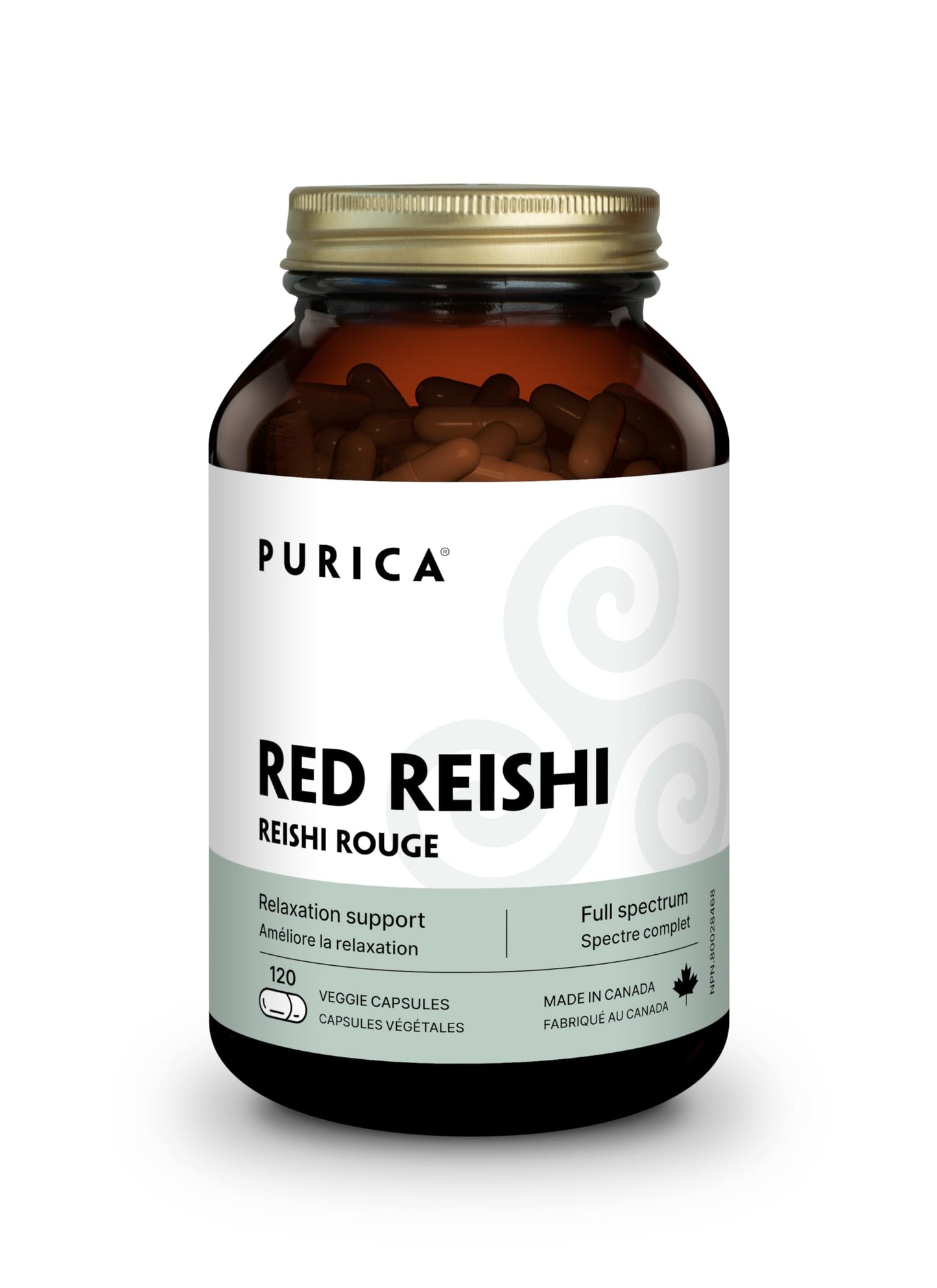 PURICA Red Reishi 120 CT | 400mg Reishi Mushroom Supplement