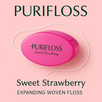 PURIFLOSS Premium Expanding Woven Dental Floss – PFAS & PTFE Free – Mint & Strawberry Sampler Kit