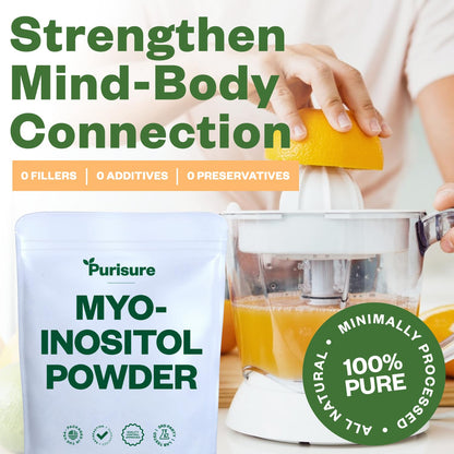Purisure Myo-Inositol Powder 1kg – Fertility, Hormonal Balance, Ovarian Support | Vegan, Non-GMO | 2000 Servings