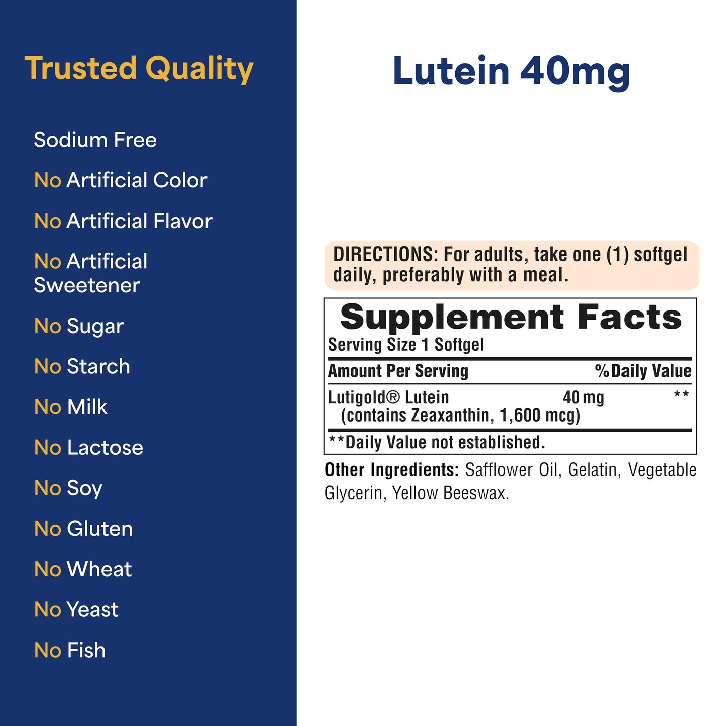 Puritan's Pride Lutigold Lutein 40mg with Zeaxanthin – Eye Health Support, 8-Month 2-Pack