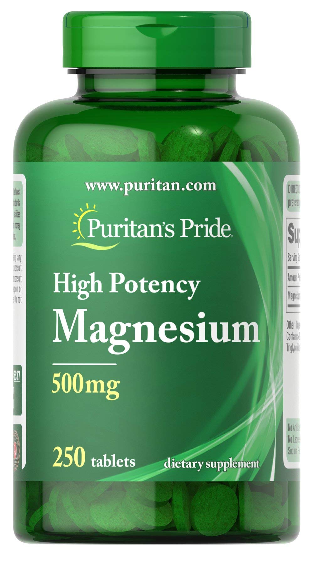 Puritans Pride Magnesium 500 mg – 250 Tablets (250 Count)