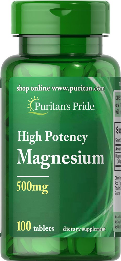 Puritan's Pride Magnesium 500 mg, 100 Count (Discontinued)