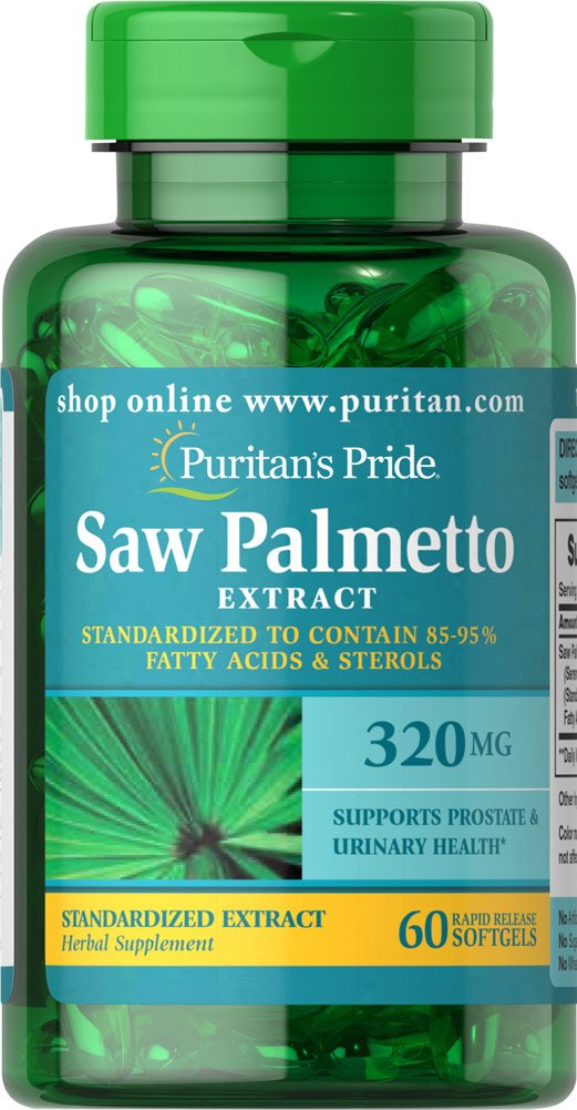 Puritan's Pride Saw Palmetto 320 mg – 60 Softgels | Prostate & Urinary Support