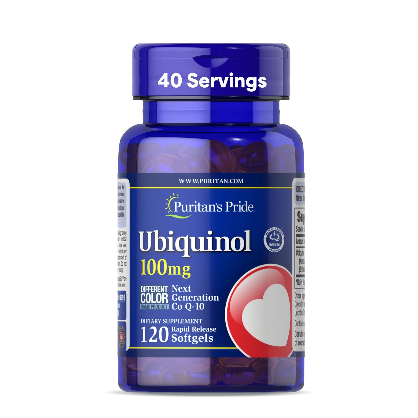 Puritan's Pride Ubiquinol CoQ10 100 mg – 120 Softgels for Heart Health & Energy