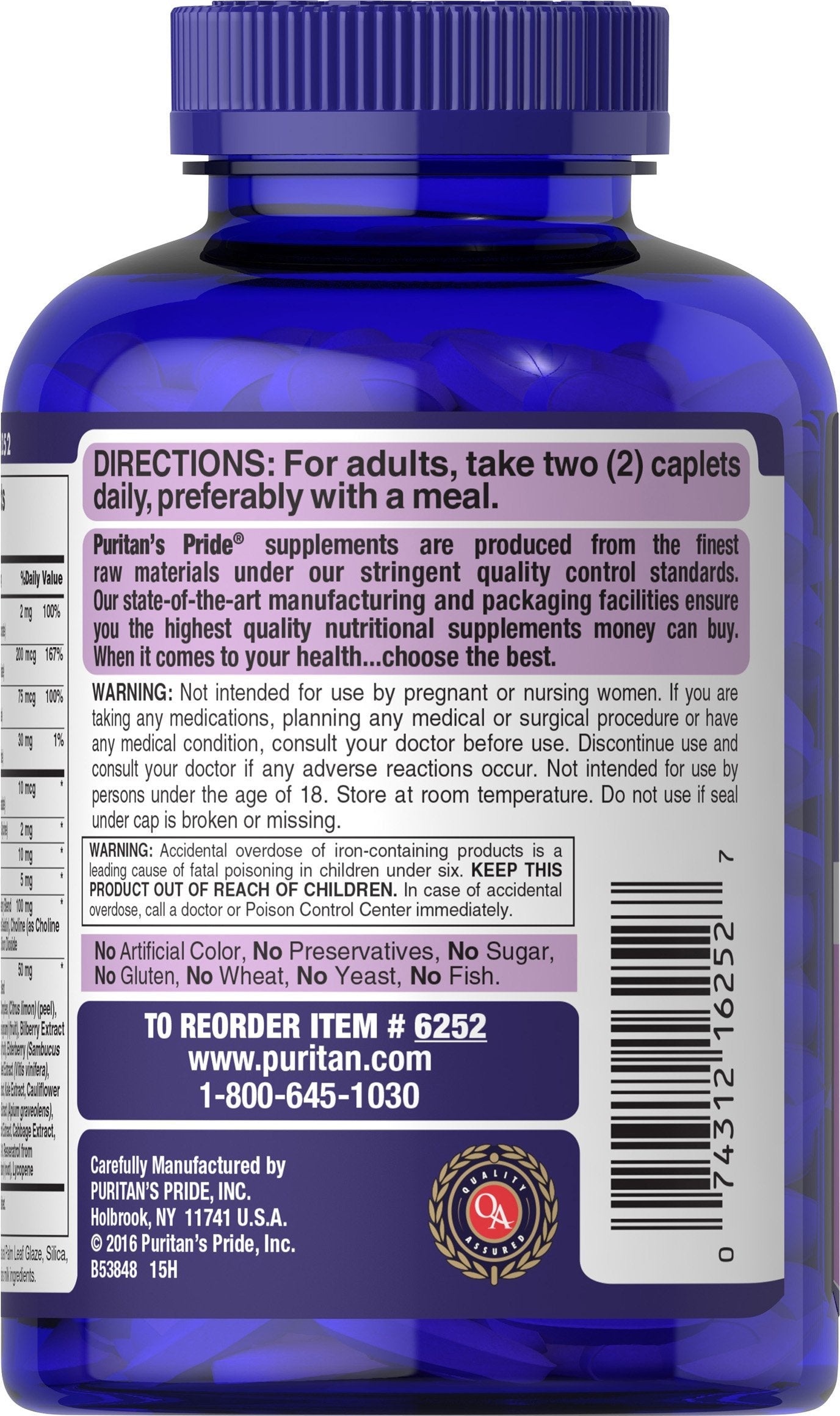 Puritan's Pride Ultra Women Multivitamin Timed Release Caplets 180 Count (Discontinued)