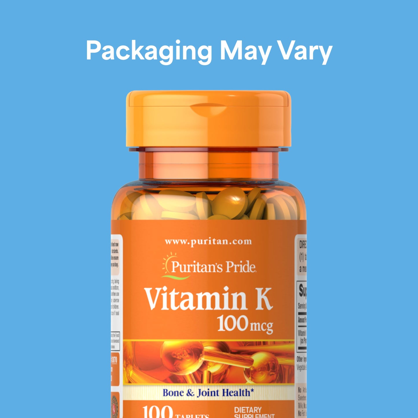 Puritan's Pride Vitamin K 100 mcg – 100 Tablets, 100-Day Supply