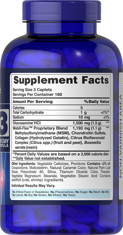 Puritan's Pride Glucosamine, Chondroitin & MSM – 3 Per Day Formula