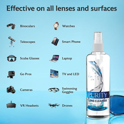 Purity Eyeglass Cleaner Family Pack – Multi-Size Lens Care Kit (1oz, 2oz, 4oz, 8oz)