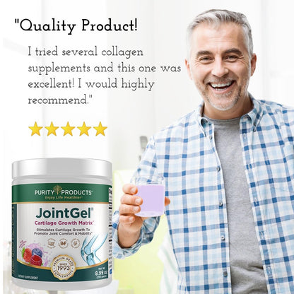 Purity Products JointGel Formula – Collagen Peptides + MSM, Berry Powder, 30 Day Supply