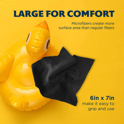 Purity Microfiber Lens Cleaning Cloth - Pack of 6, Black