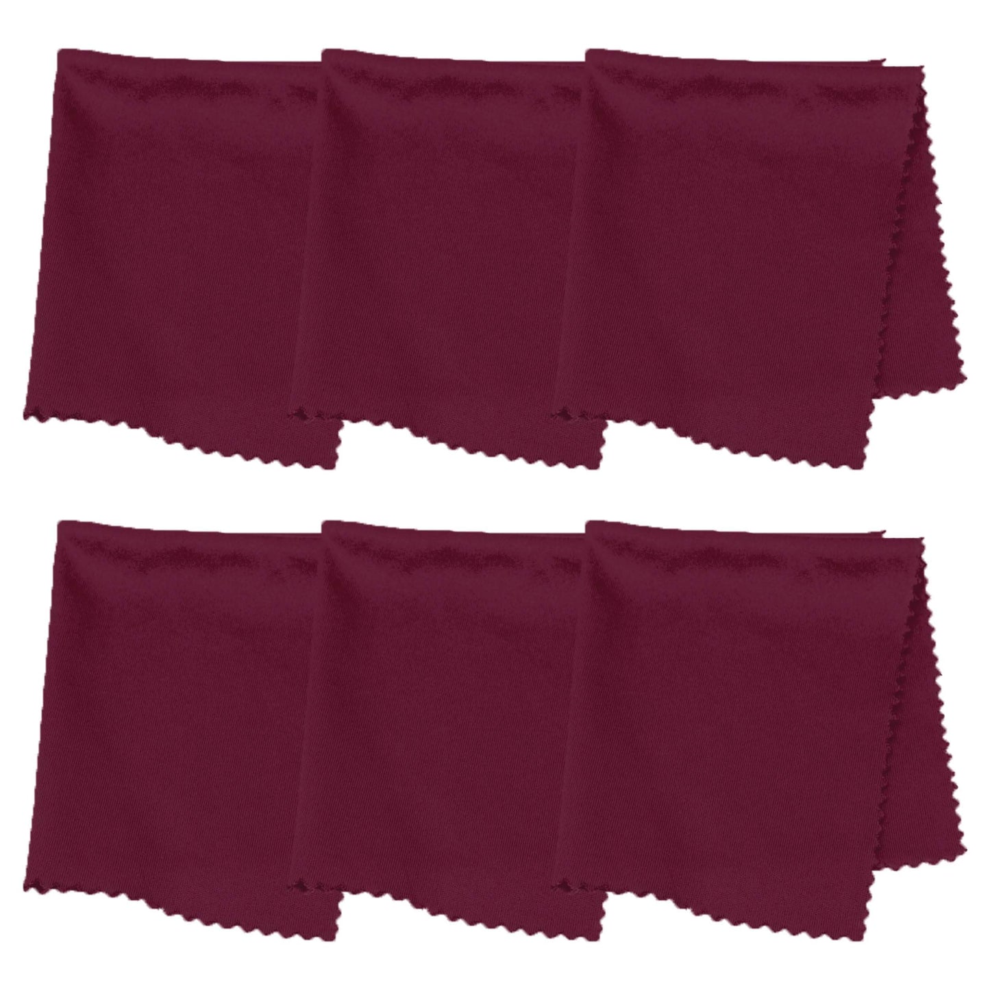 Purity Microfiber Lens Cleaning Cloth - Machine Washable, Lint-Free (6 Pack) Burgundy