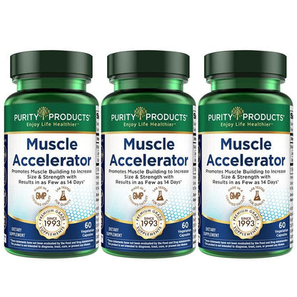 Purity Products Muscle Accelerator 650 mg – Patented & Clinically Tested Ayurvedic Blend for Strength, Endurance + Muscle Growth | 60 Veg Caps (3)