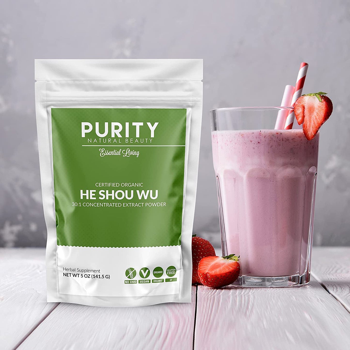 Purity Natural Beauty Organic He Shou Wu 5oz | 30:1 Fo-ti Extract