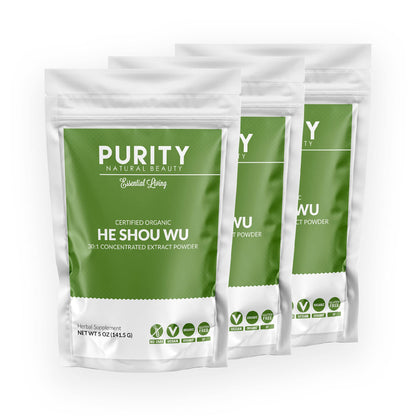 Purity Natural Beauty Organic He Shou Wu 5oz | 30:1 Fo-ti Extract