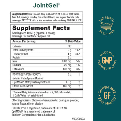 Purity Products JointGel Formula – Collagen Peptides + MSM for Joint Support & Flexibility (30 Servings, Chocolate)