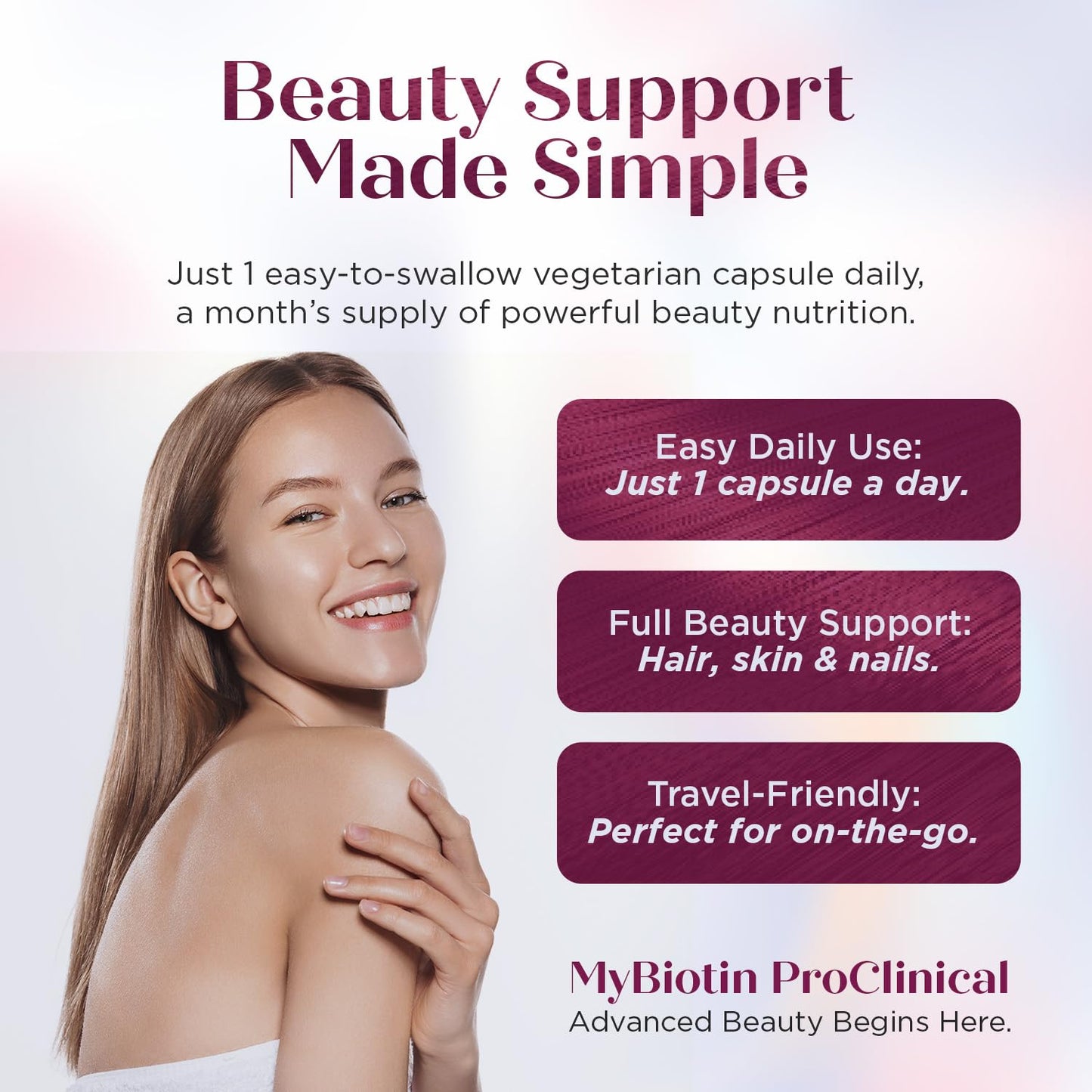 Purity Products MyBiotin ProClinical – 40x Soluble Biotin for Hair, Skin & Nails | 30 Veg Capsules