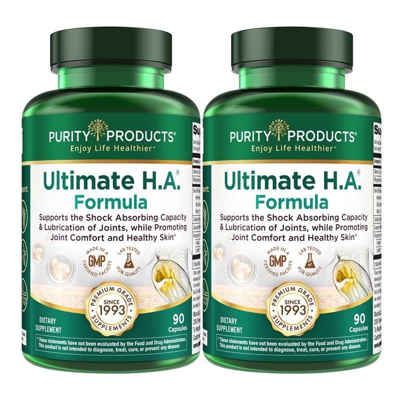 Purity Products Ultimate H.A. Formula – BioCell Collagen & Hyaluronic Acid for Joints & Skin | 2 x 90-count