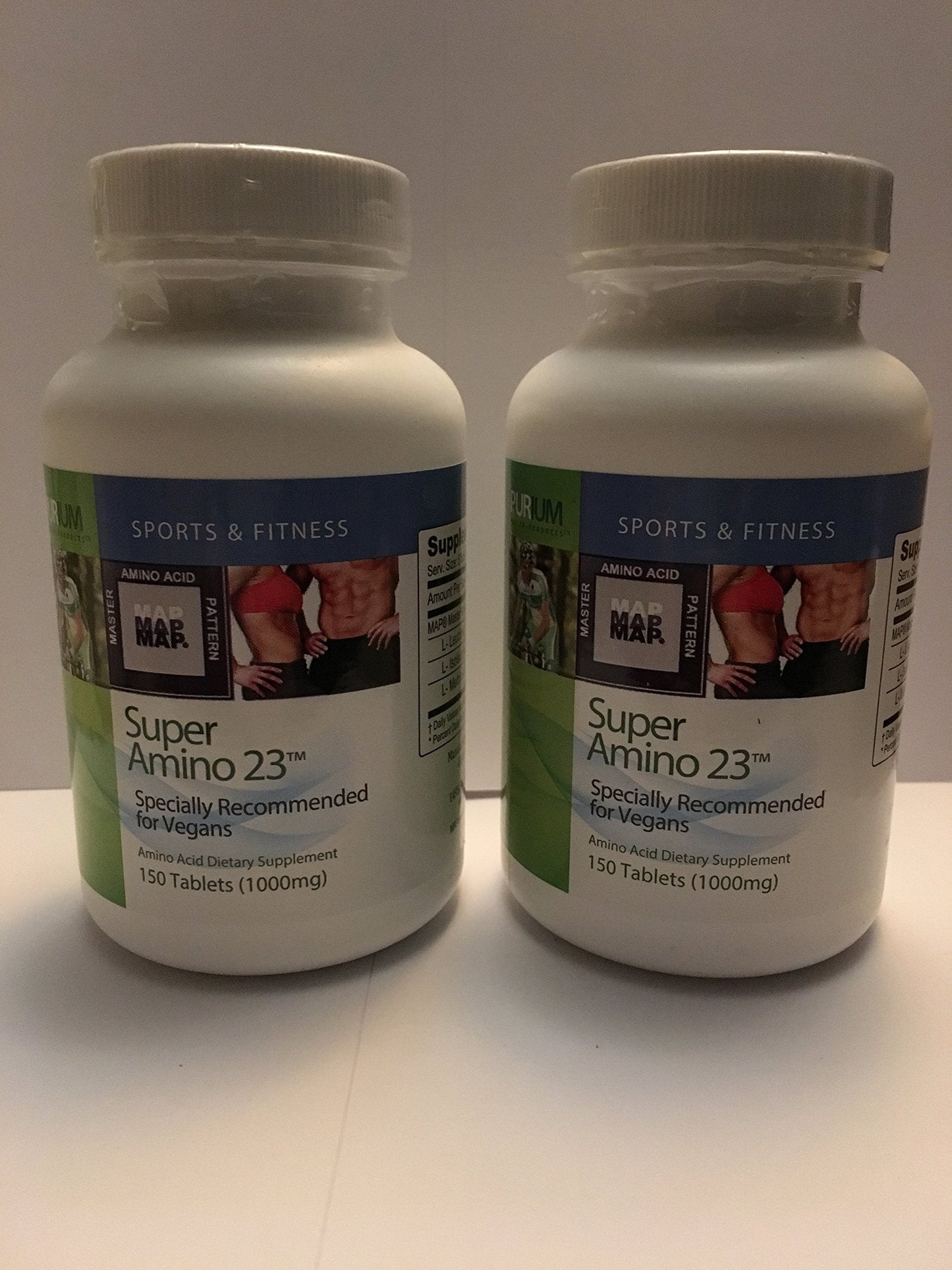 Purium Super Amino 23 (2 Pack) – 150 Vegan Tablets | BCAA & Essential Amino Acids