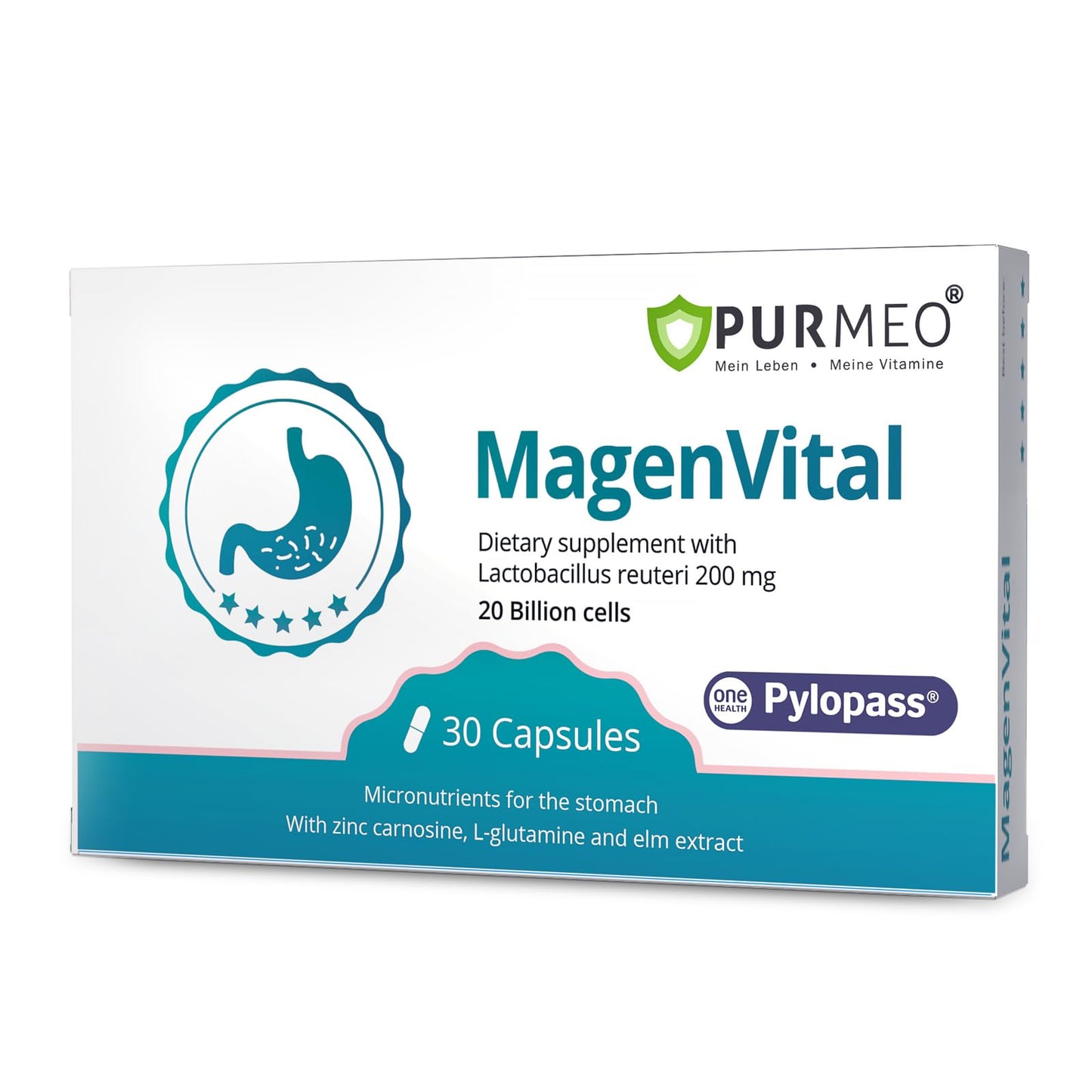 purmeo 5-in-1 High Potency H. Pylori Probiotics | 1 Daily Capsule for Gastric Support – Made in Germany