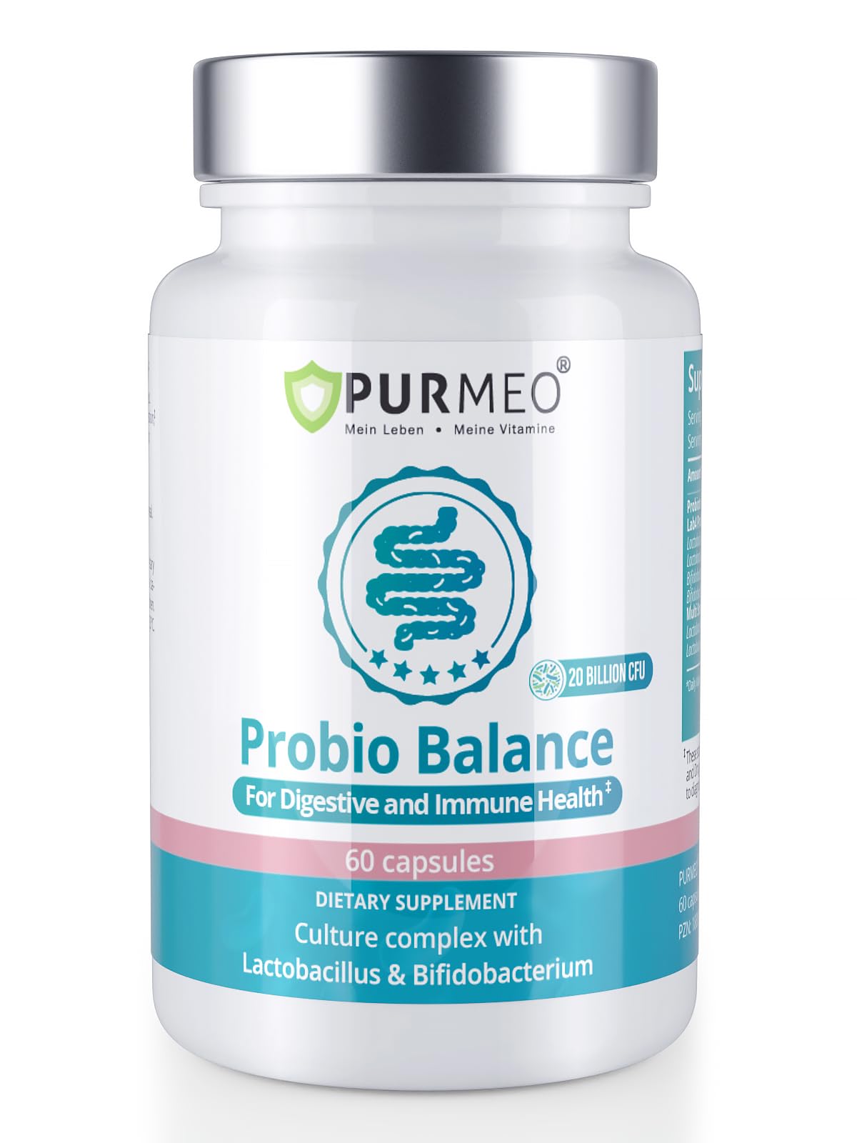 Purmeo Probiotics for IBS & Bloating – Lab4 20B CFU, 60-Day Supply