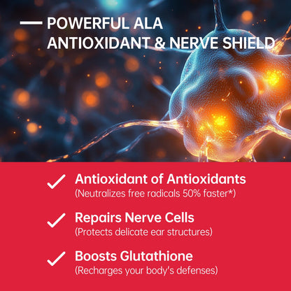 Purmeo Tinnitus Relief – 1 Daily Capsule | German-Grade Alpha Lipoic Acid & Methylcobalamin