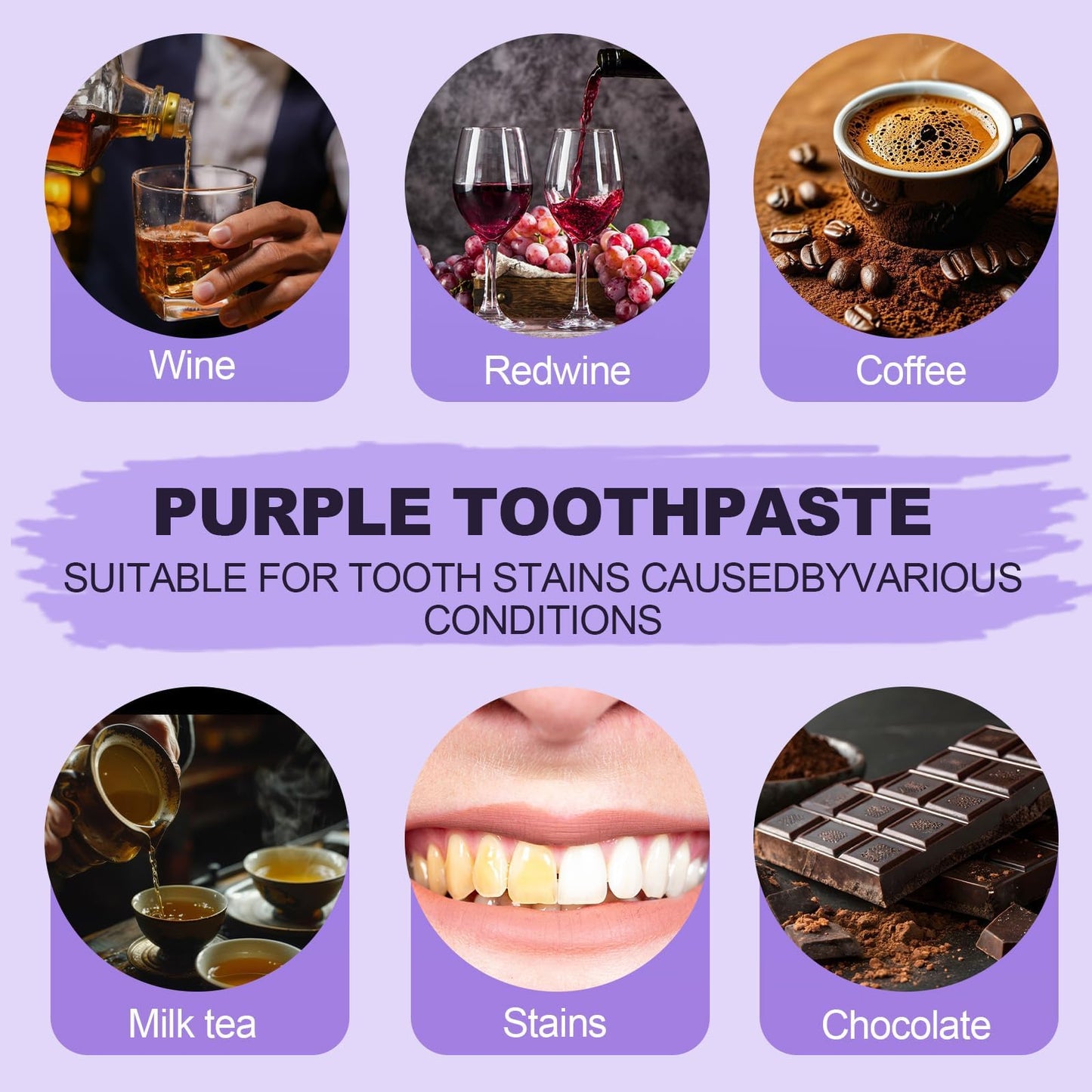 Purple Toothpaste for Teeth Whitening – Gentle Enamel-Safe Formula, Stain Removal & Gum Care