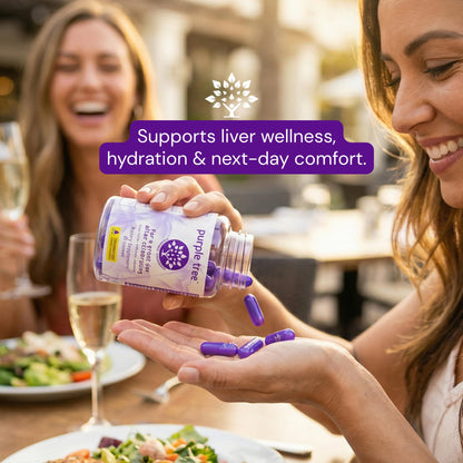 Purple Tree Post-Celebration Wellness Supplement | Liposomal DHM & Glutathione | 90 Pills