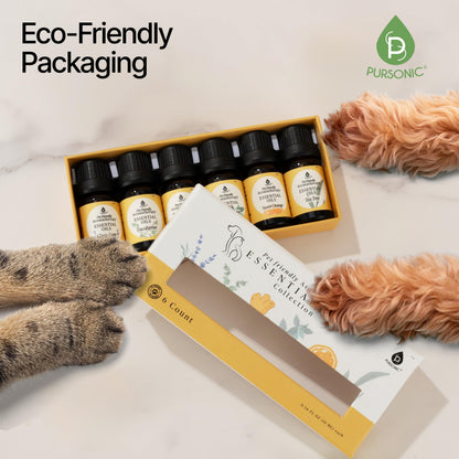 Pursonic Pet-Safe Aromatherapy Oils — Vet-Approved 6-Piece Set (10 ml each)