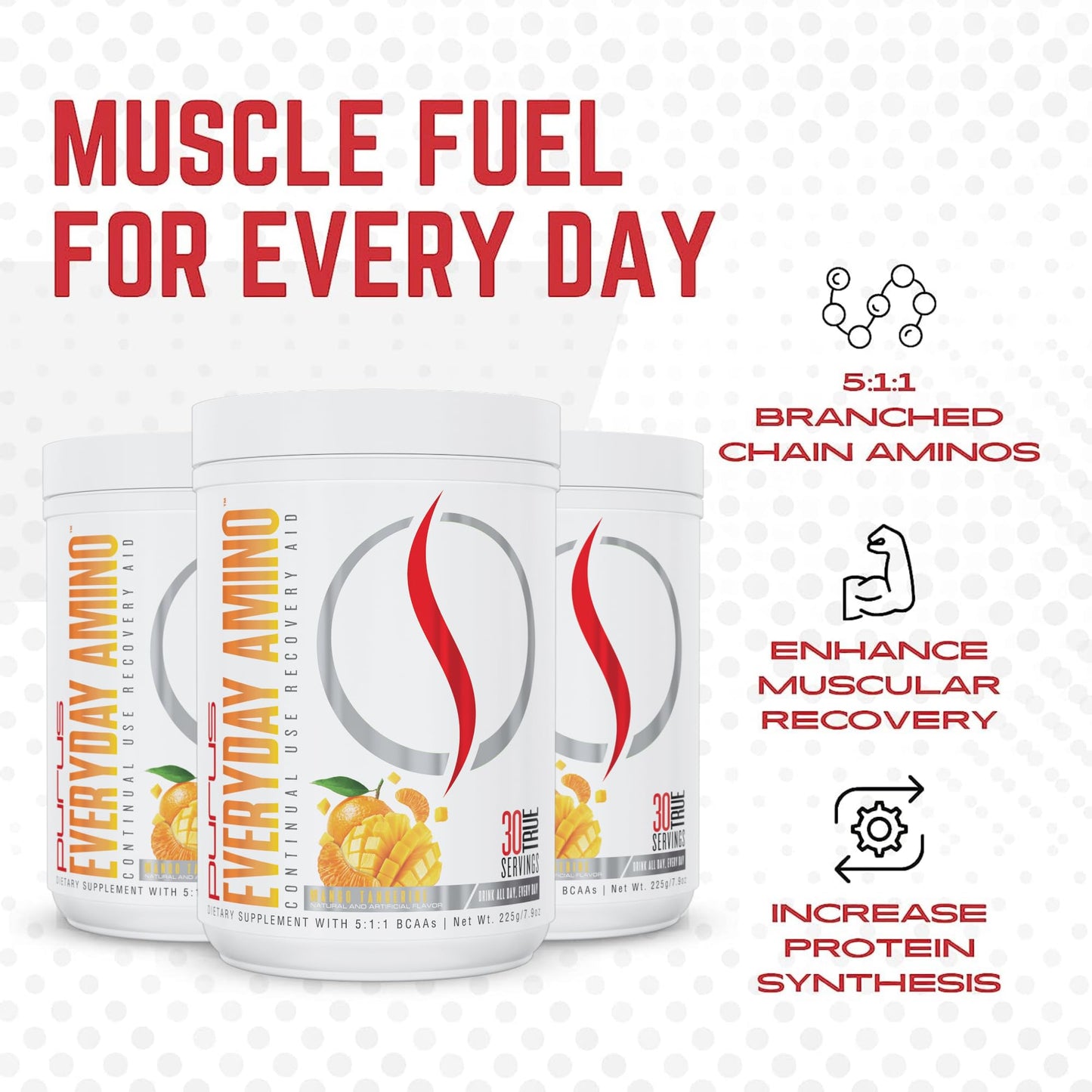 Purus Labs Everyday Amino BCAA Powder - Fresh Mango Tangerine
