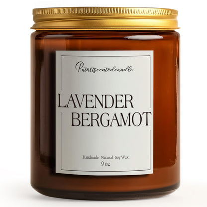 Putart Lavender & Bergamot Soy Candles - 9oz, Non-Toxic, Home Fragrance Gift