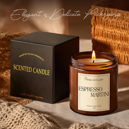 Putart Espresso Martini Soy Candle – 9oz Aromatherapy Coffee Scented Candle for Stress Relief & Meditation