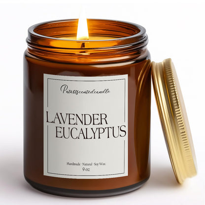 Putart Lavender & Eucalyptus 9oz Soy Candle - Non-Toxic Home Fragrance