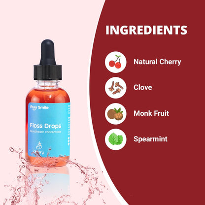 Puur Smile Cherry Floss Drop Serum – Concentrated Mouthwash for Water Flosser
