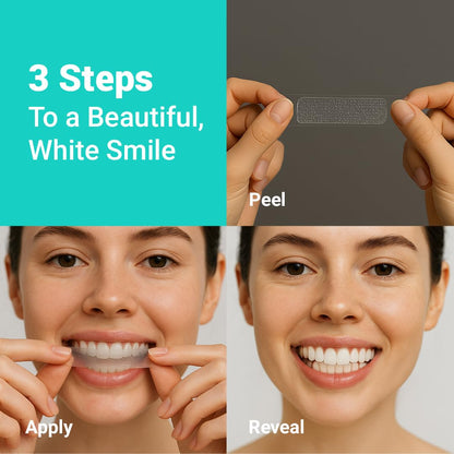 Puur Smile Proffesional Teeth Whitening Strips - 14 Treatments Kit | Peroxide Free, Enamel Safe, Non-Slip Dry Strip Technology (Mint)