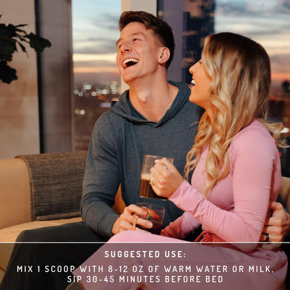 PWDRS Snooze Sleepy Time Hot Chocolate – All-Natural Sleep Support | 20 Calories | Non-GMO | Chocolate Caramel