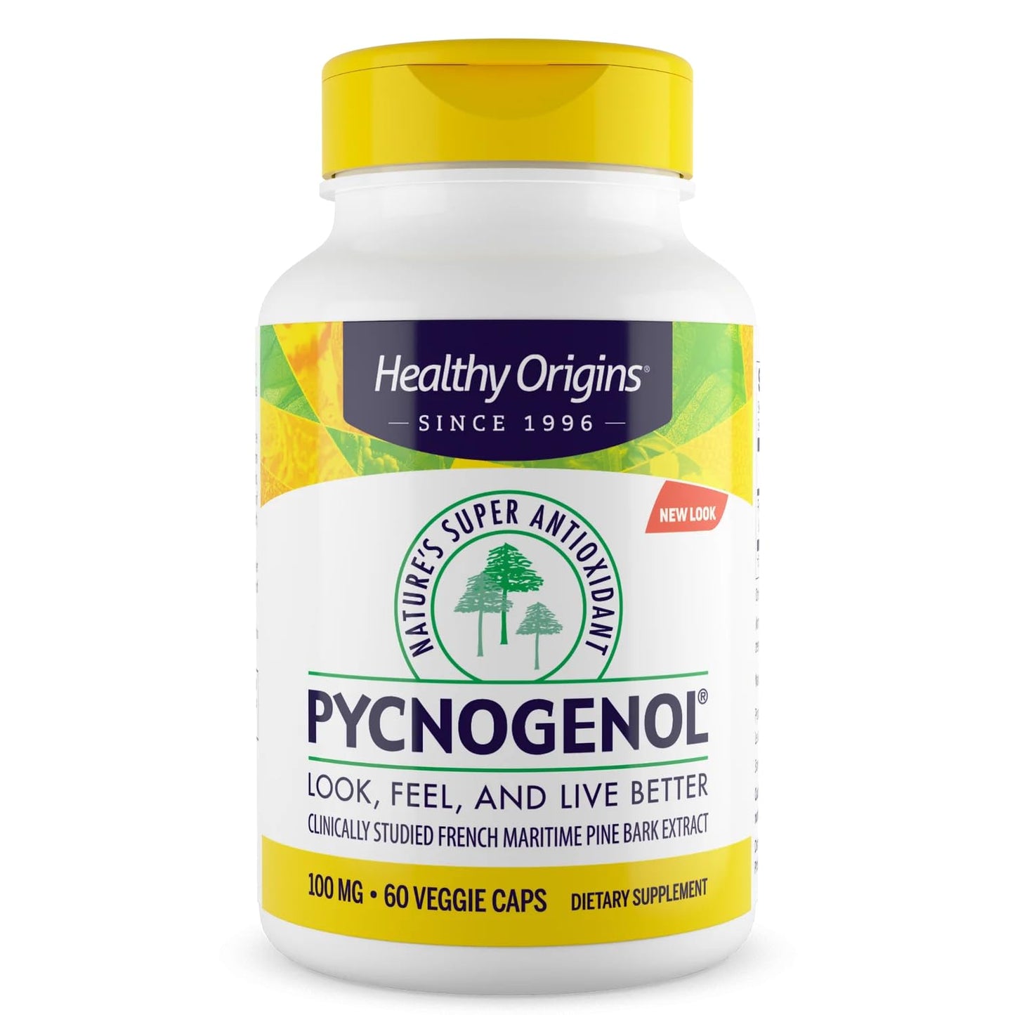 Healthy Origins Pycnogenol 100 mg – Pine Bark Extract, Non-GMO, 60 Veggie Caps