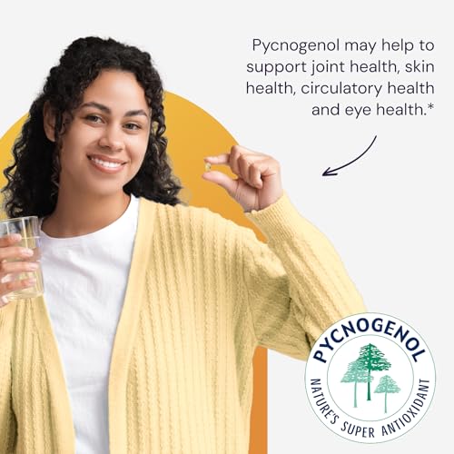 Healthy Origins Pycnogenol 100 mg – Pine Bark Extract, Non-GMO, 60 Veggie Caps
