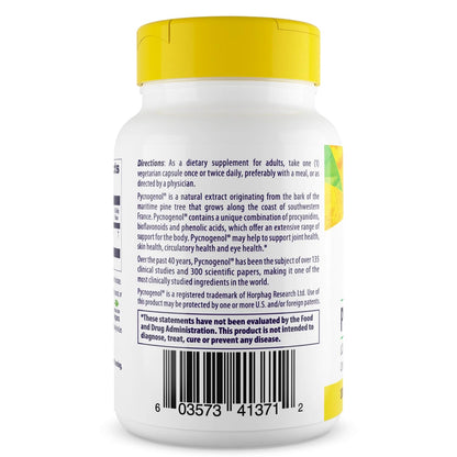 Healthy Origins Pycnogenol 100 mg – Pine Bark Extract, Non-GMO, 60 Veggie Caps