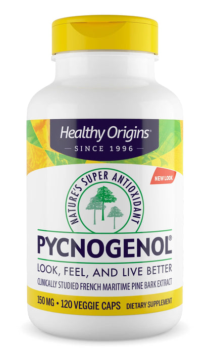 Healthy Origins Pycnogenol 150 mg - French Maritime Pine Bark Extract (Vegan, Non-GMO)