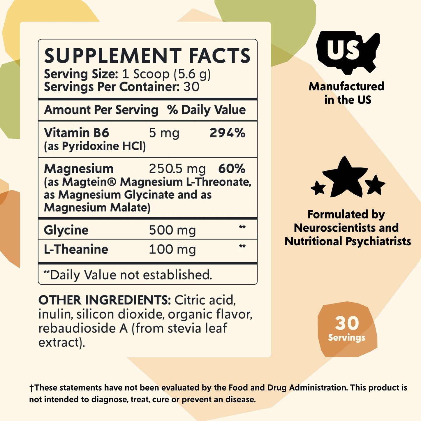 PYM Mood Magnesium Powder (30 Servings) – Magnesium Glycinate, L-Threonate & Malate for Mind & Mood Support
