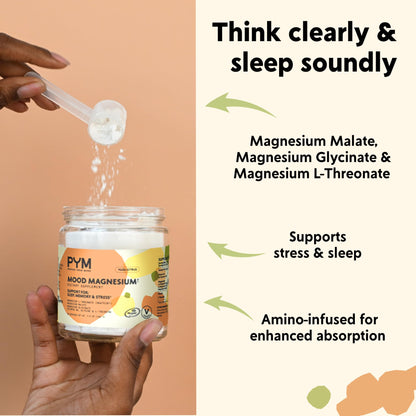 PYM Mood Magnesium Powder (30 Servings) – Magnesium Glycinate, L-Threonate & Malate for Mind & Mood Support