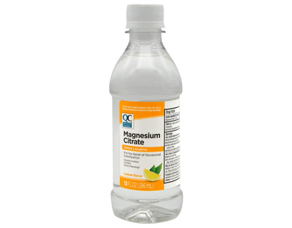 QC Quality Choice Magnesium Citrate Oral Solution – Saline Laxative for Occasional Constipation, Lemon Flavor, 10 Fl Oz