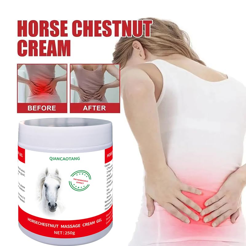 Qiancaotang Horse Soothing Pain Relief Massage Gel - Extra Strength 8.8 Oz with Horse Chestnut | Joint & Muscle Support