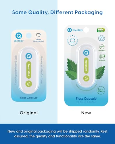 QicoBay Refill Floss Capsule for C1S Flosser – Fresh Mint, 3-Pack, 90 Uses