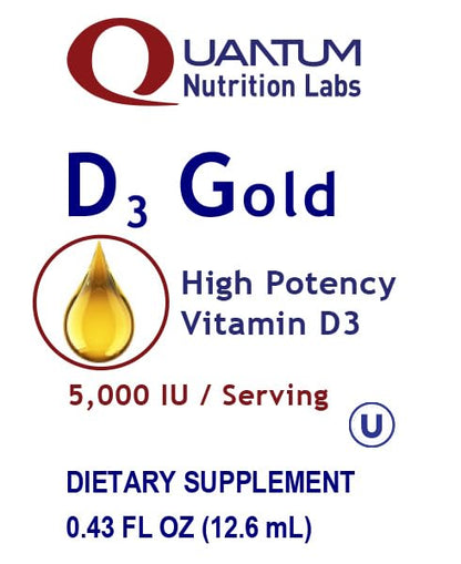 QNL D3 Gold Vitamin D Liquid Drops – Bone Strength, Immune & Cardiovascular Support | 0.43 fl oz (Pack of 2)