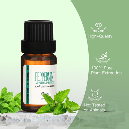 QONG Peppermint Essential Oil Blend 10ml – Hair Growth, Scalp Care & Diffuser