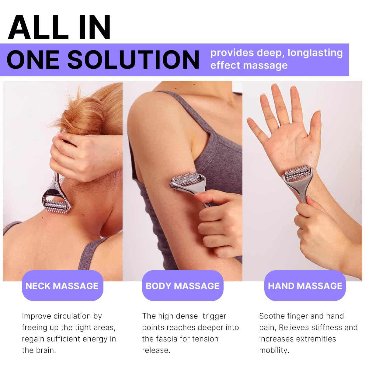 QooWo Massage Roller – Acupuncture Roller for Deep Tissue Muscle Relief