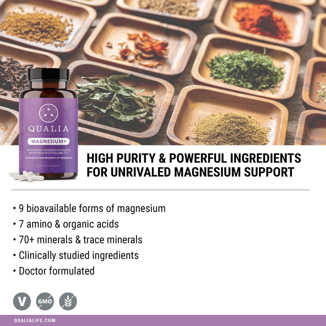 Qualia Magnesium+ | Doctor-Formulated Magnesium with 10 Forms & 70+ Minerals